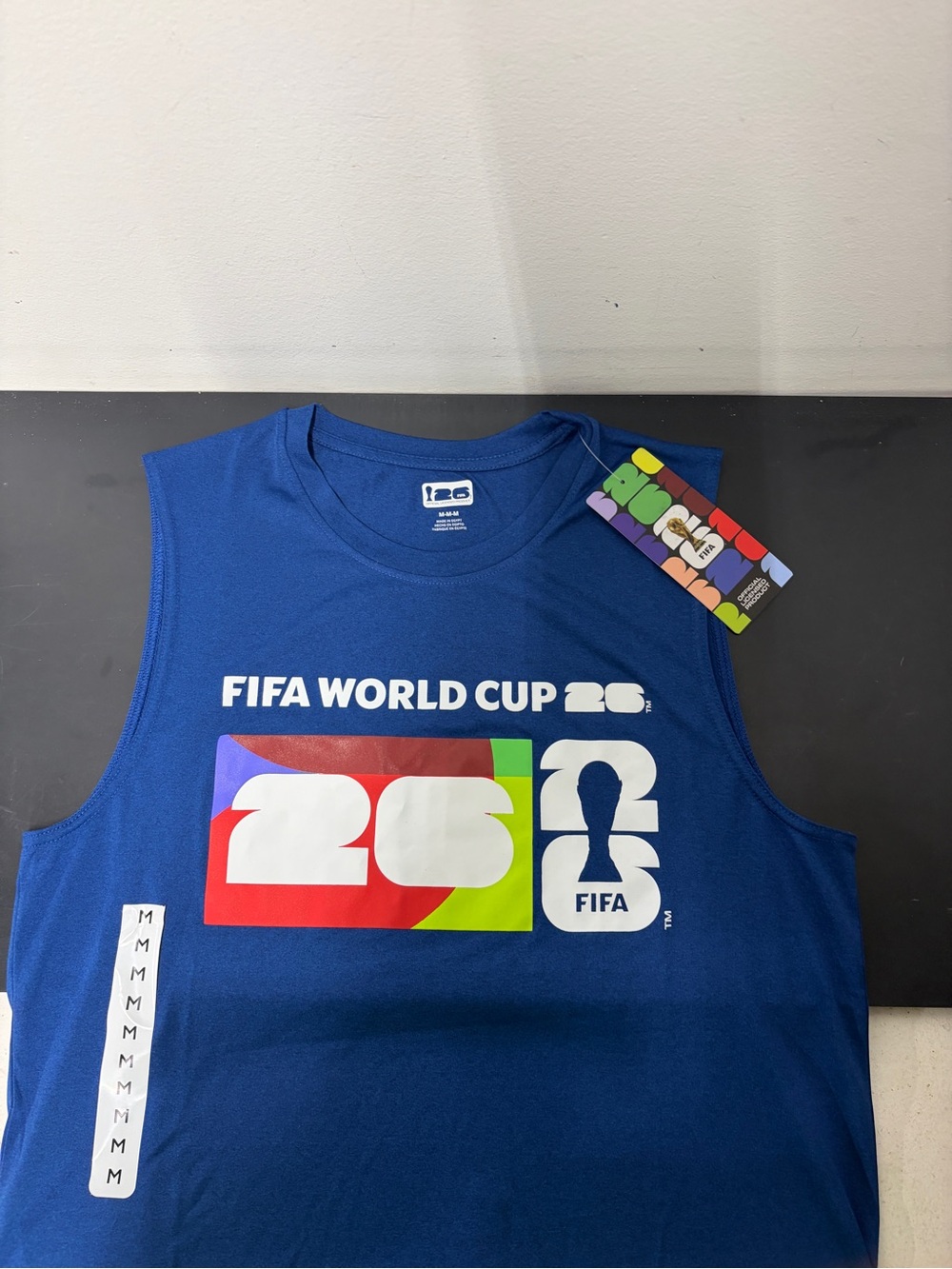 Official FIFA World Cup 26 Navy Blue Men's Sleeveless Shirt Size M (NEW)